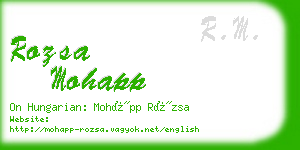 rozsa mohapp business card